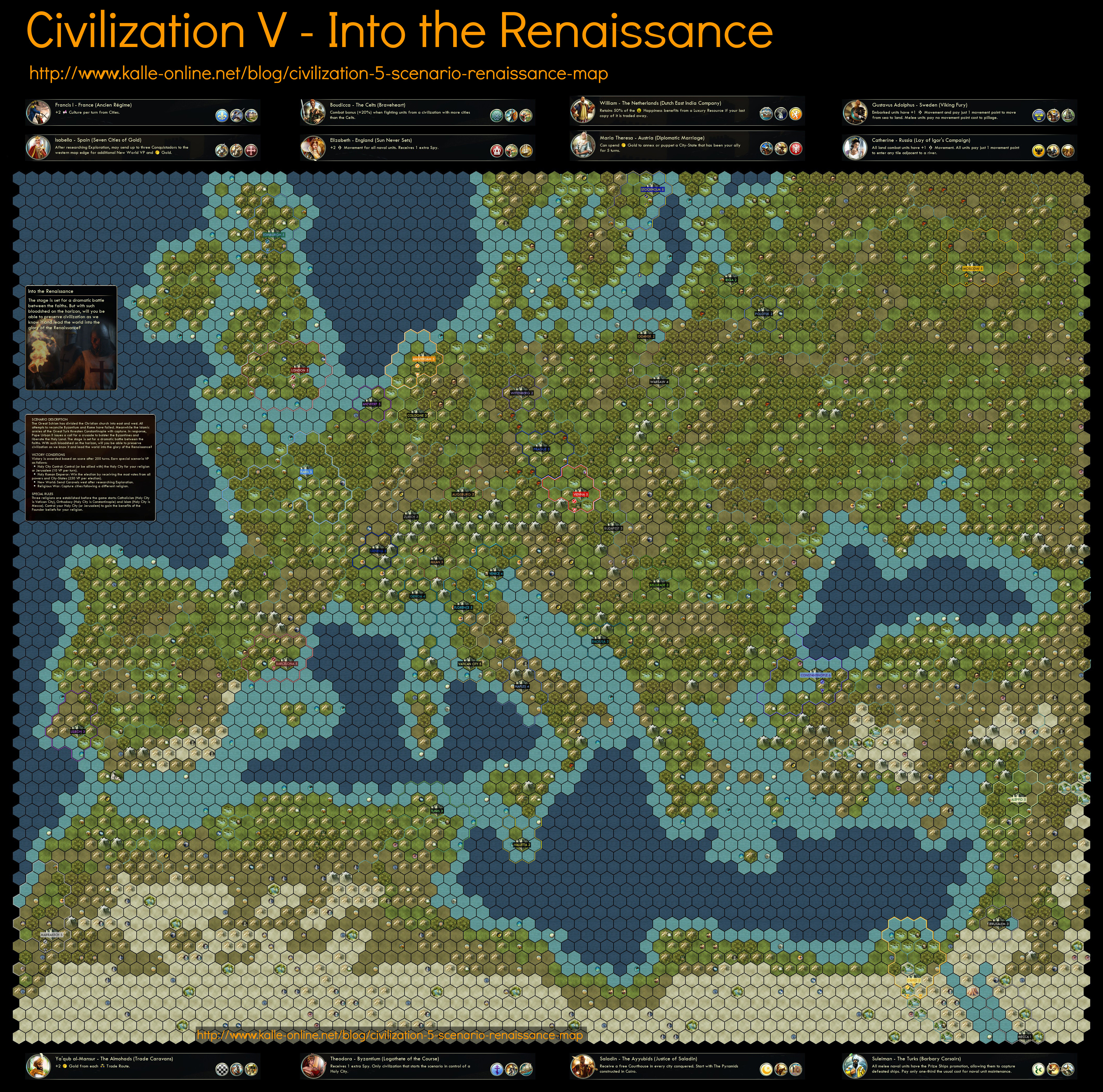 Civilization 5 Scenario Into The Renaissance Map