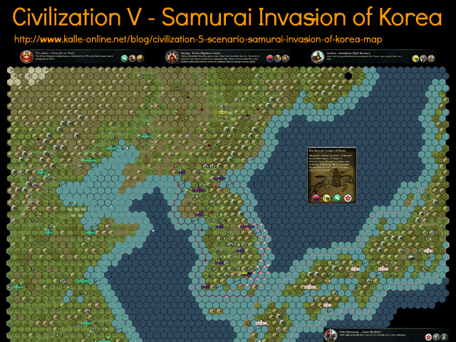 Civilization 5 Samurai Invasion of Korea Map