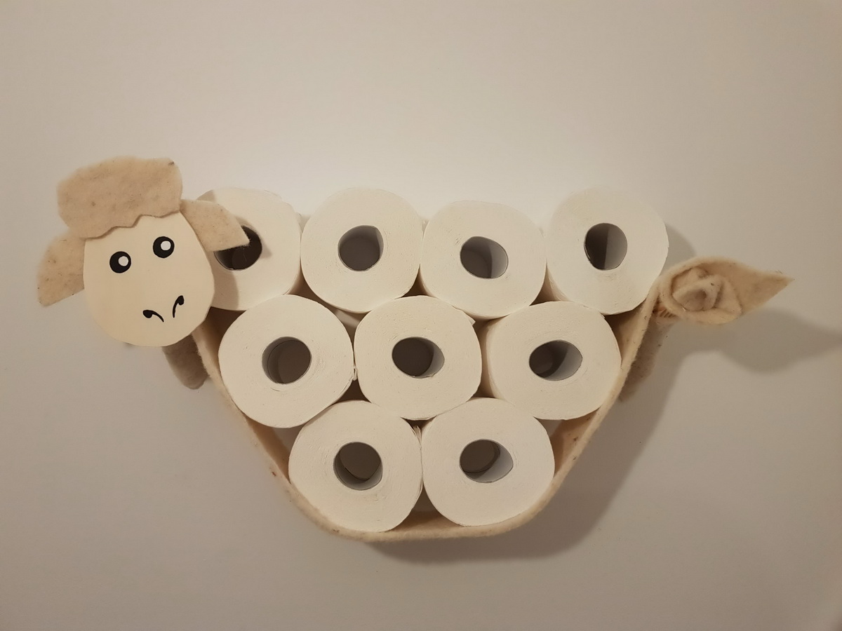 DIY Sheep toilet roll storage