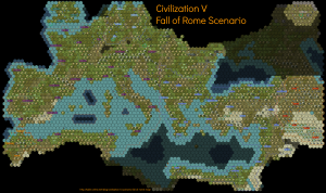 Civilization 5 Fall of Rome Scenario Map medium resolution