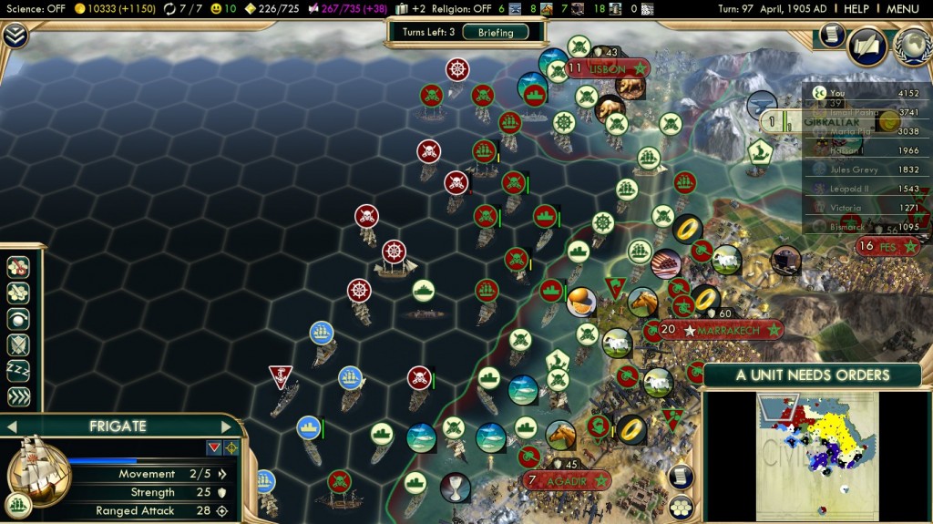 Civilization 5 Scramble for Africa Ottoman Deity Atlantic Fleet