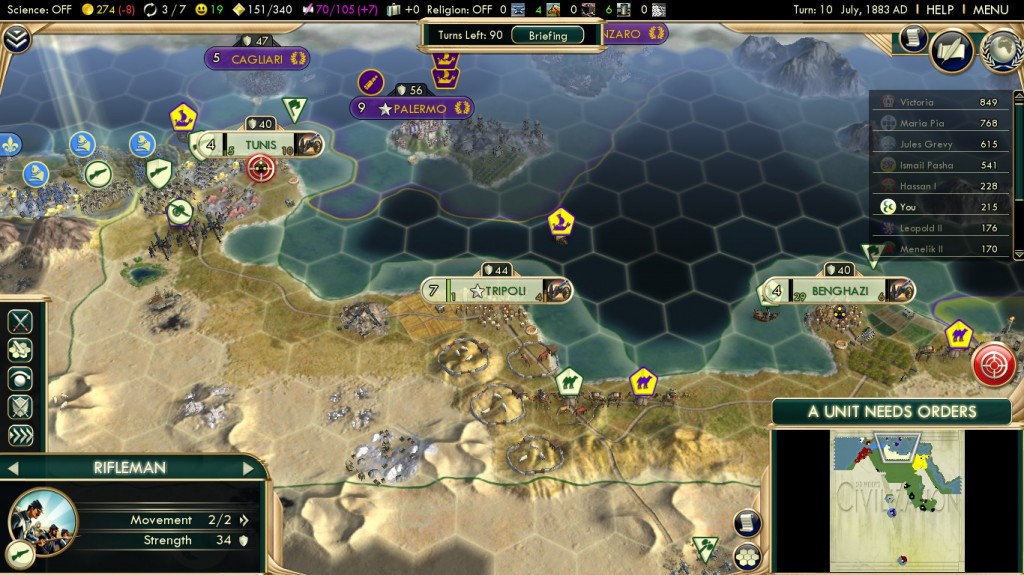 Civilization 5 Scramble for Africa Ottoman Deity Turn 10