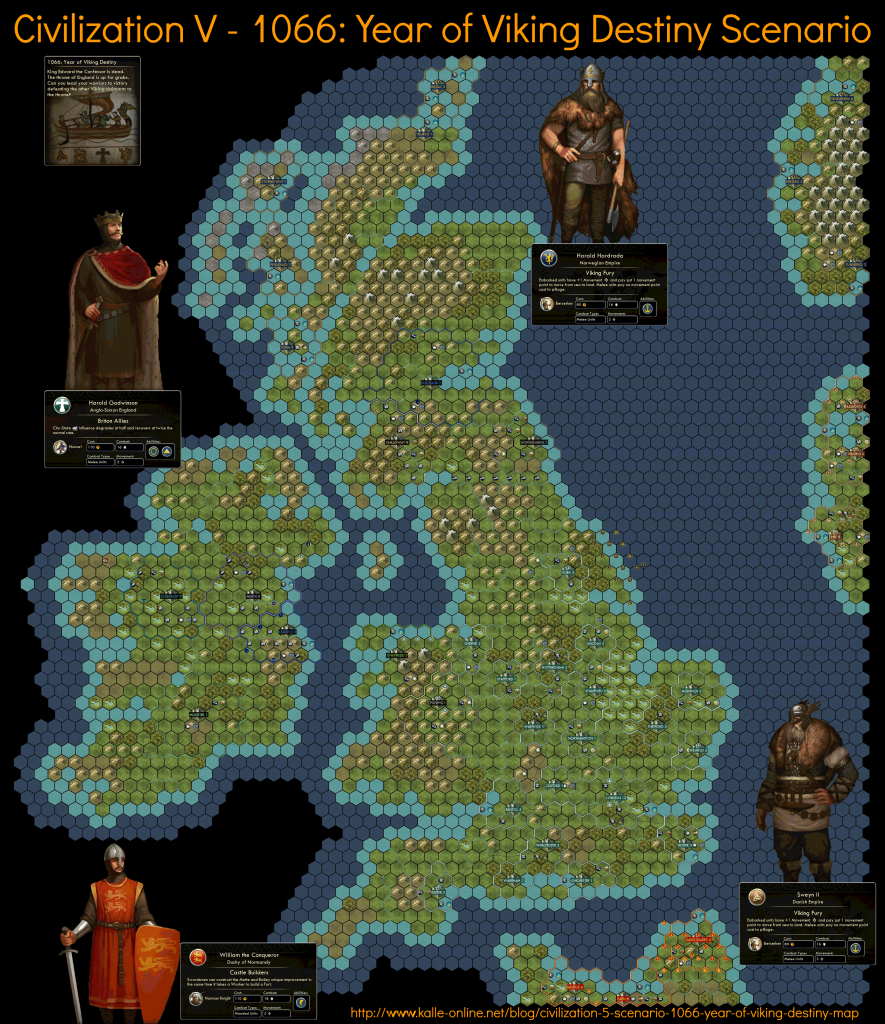 Civilization 5 Year of Viking Destiny Map