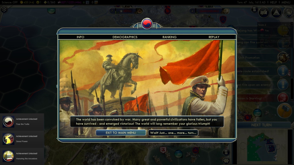 Civilization 5 Samurai Invasion of Korea Deity Winning in Turn 46 + 3 Steam Achievements