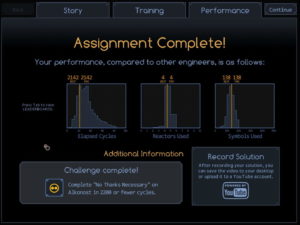 SpaceChem No Thanks Necessary Stats