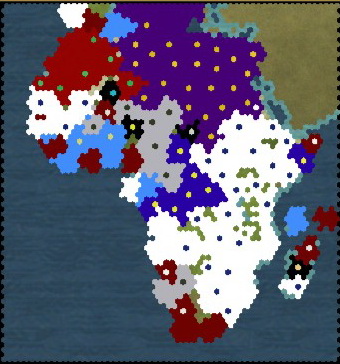 Civilization 5 Scramble for Africa Portugal Deity - Map at turn 100