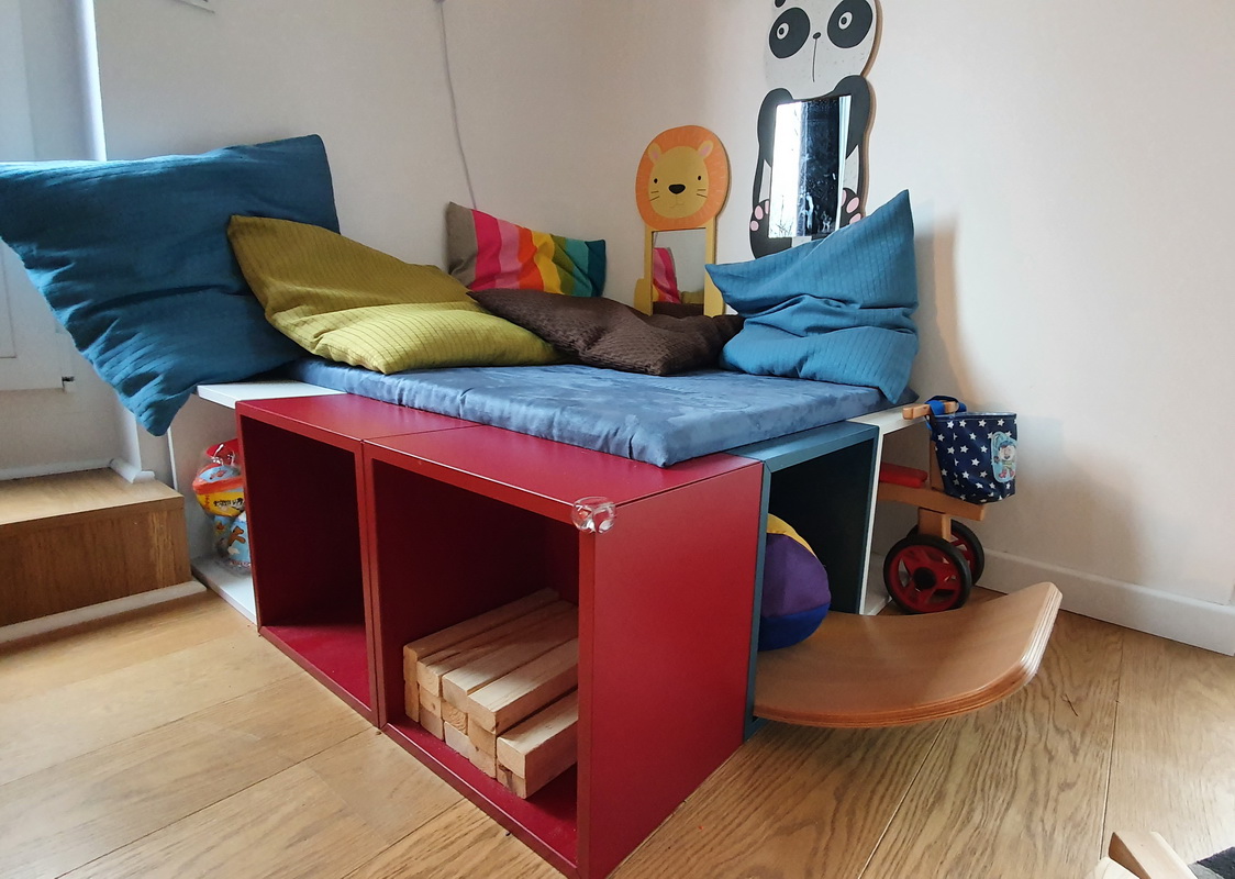 DIY play storage platform - nice and spacious