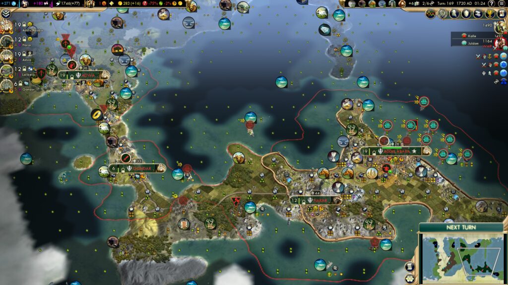Civilization 5 Multiplayer - Ethiopian oversight meets Shoshone Frigates