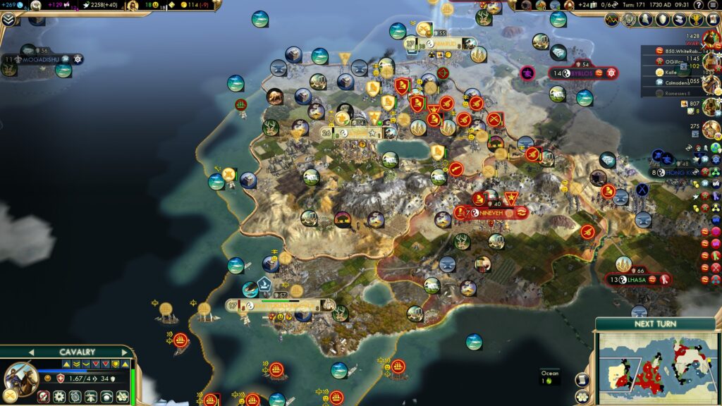 Civilization 5 Multiplayer - Assyrian Defeat by Persian March
